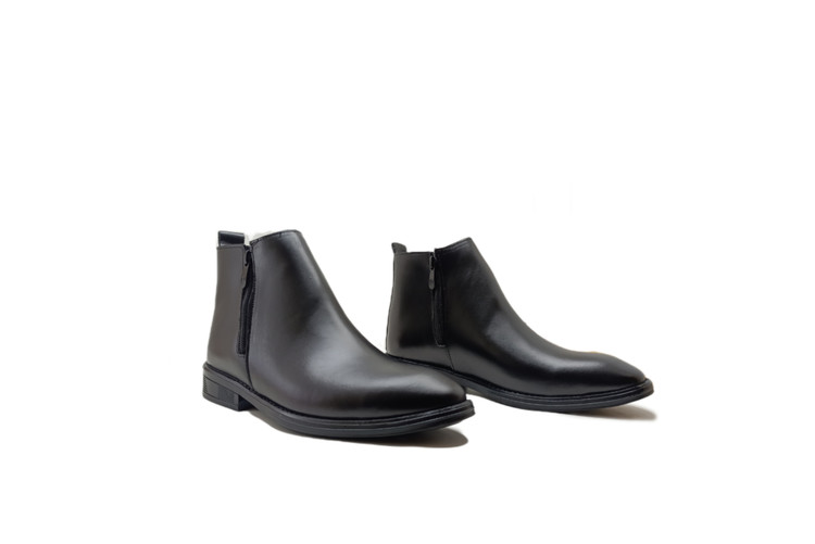 نیم بوت چلسی دو زیپ مردانه چرم طبیعی